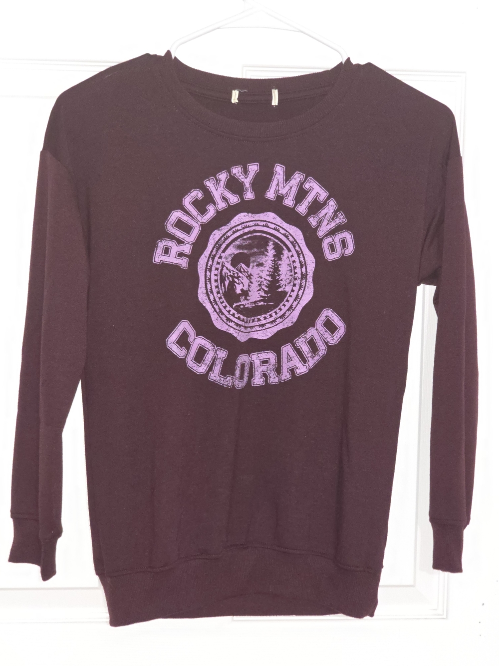 Rocky Mtns Colorado Maroon Long-Sleeve Graphic Tee